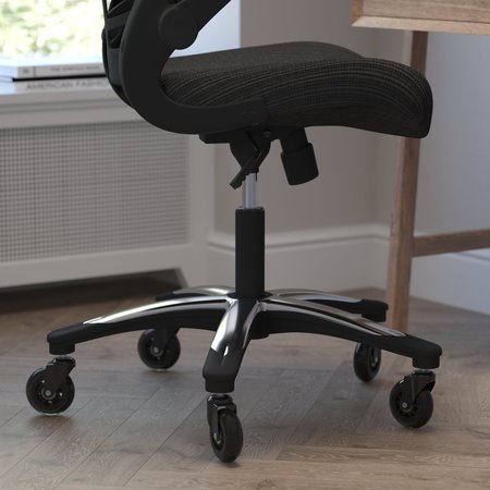 Flash Furniture Black Mesh High Back Task Chair with Roller Wheels BL-X-5H-RLB-GG